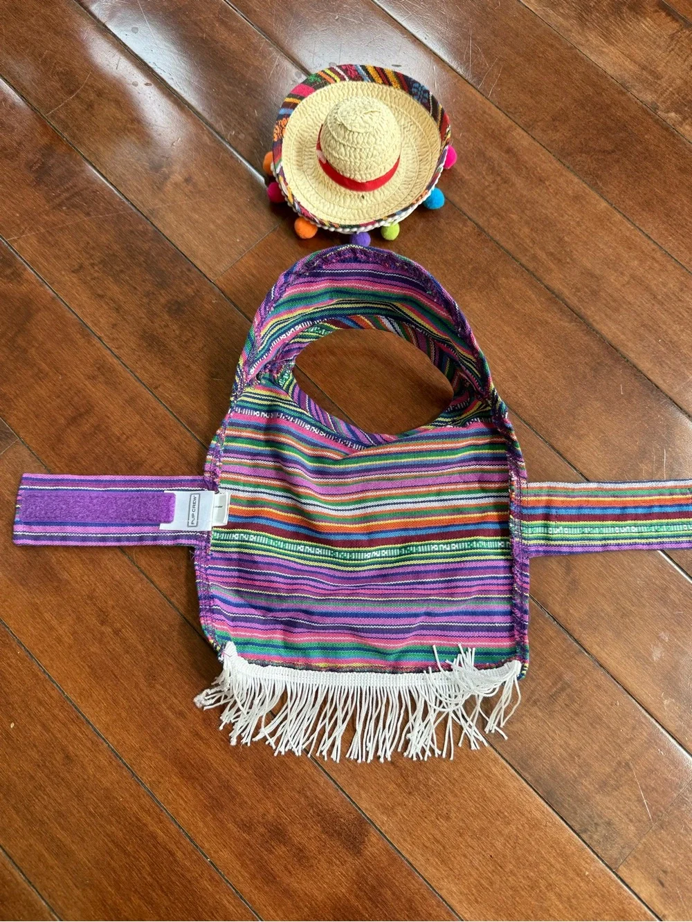 Pup Crew Mexican Fiesta Sombrero & Serape Dog Costume, size XS/Small